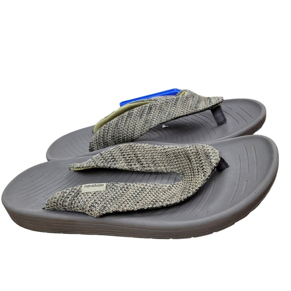 Hey Dude Mens Milo Flip Flops Sandals Comfort Slides Shoe Thong Gray Size 9 - Picture 3 of 5
